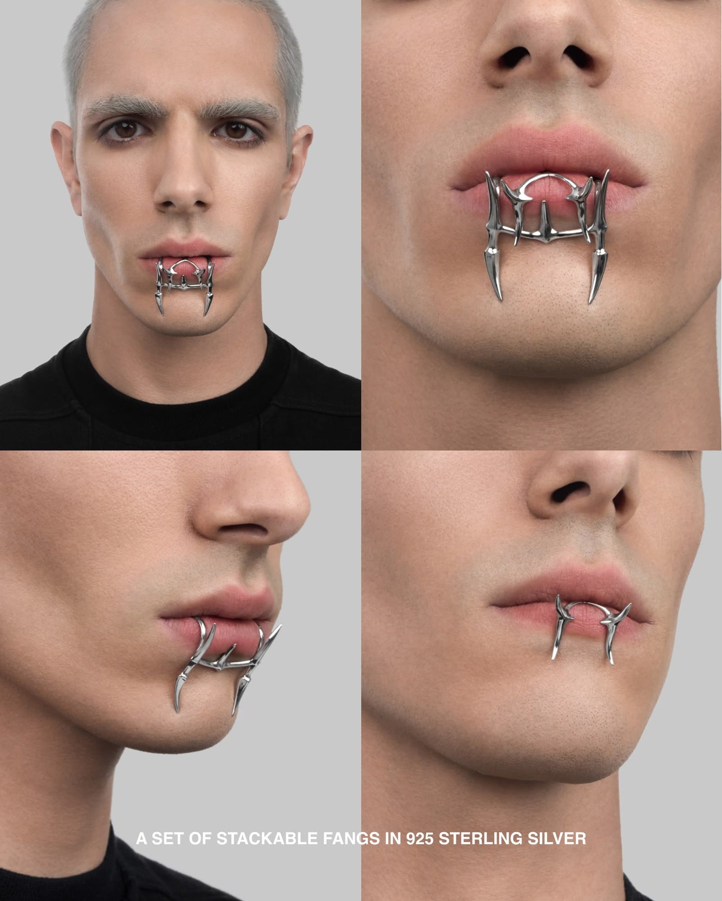 Vertebrae lip cuff set-Lip Cuffs- Silver - - Ask & Embla