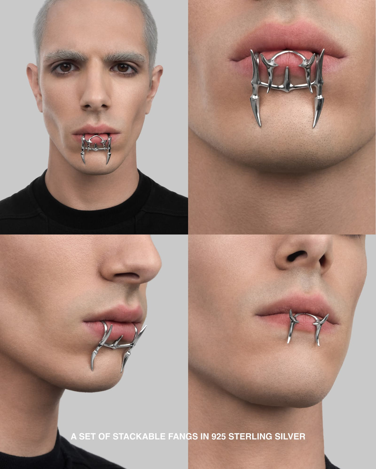Vertebrae lip cuff set-Lip Cuffs- Silver - - Ask & Embla