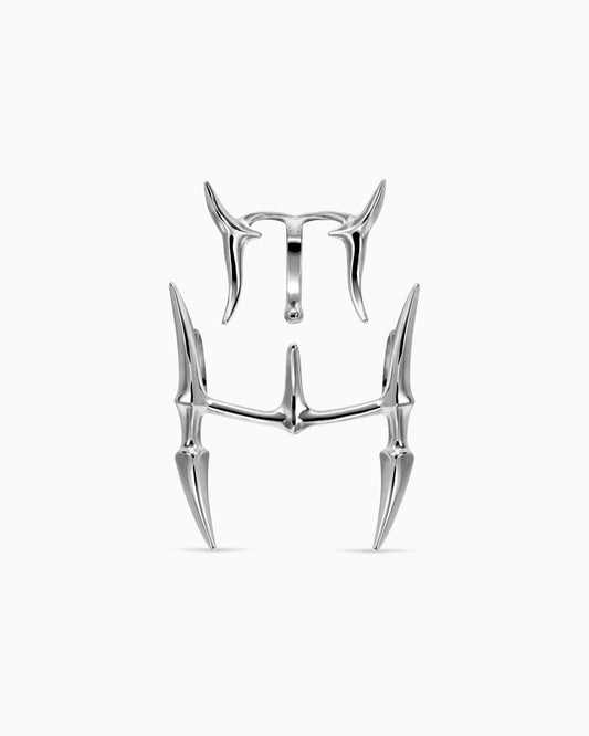 Vertebrae lip cuff set-Lip Cuffs- Silver - - Ask & Embla