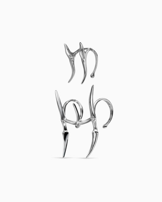 Vertebrae lip cuff set-Lip Cuffs- Silver - - Ask & Embla