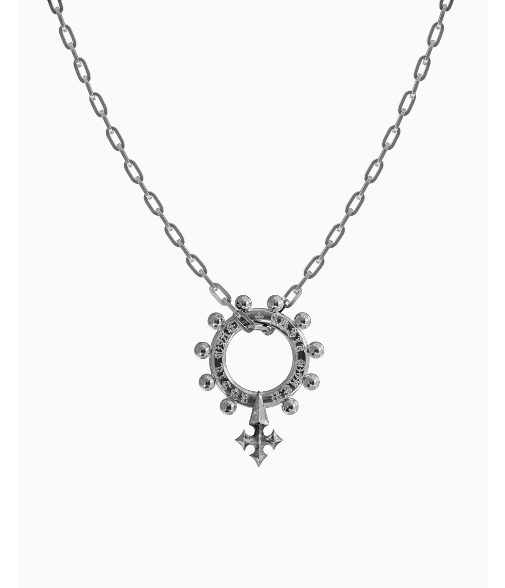 ABSIT OMEN Amulet Pendant Necklace-Pendant Necklace- Silver - - Ask & Embla