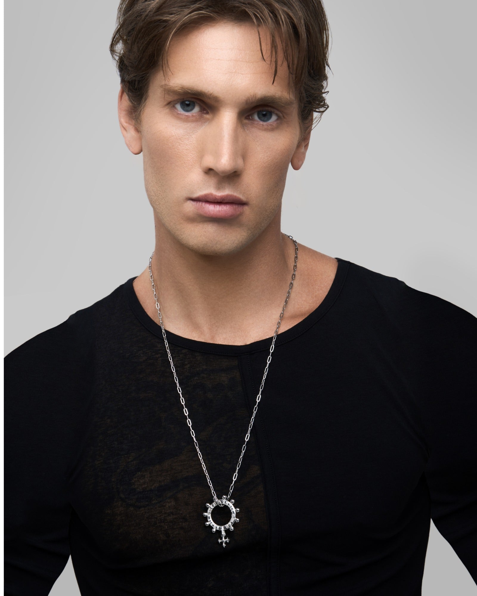 ABSIT OMEN Amulet Pendant Necklace-Pendant Necklace- Silver - - Ask & Embla