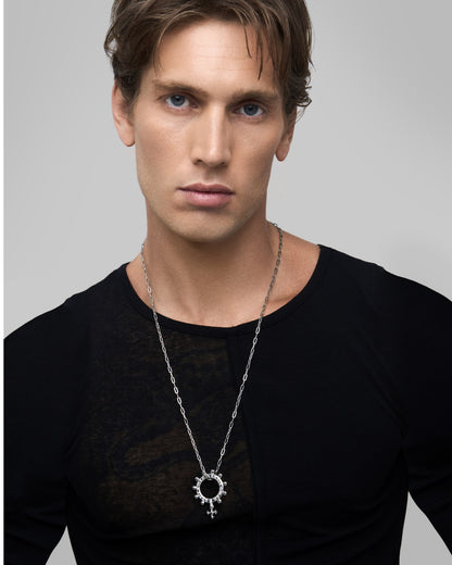 ABSIT OMEN Amulet Pendant Necklace-Pendant Necklace- Silver - - Ask & Embla