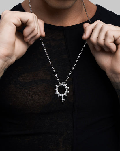 ABSIT OMEN Amulet Pendant Necklace-Pendant Necklace- Silver - - Ask & Embla