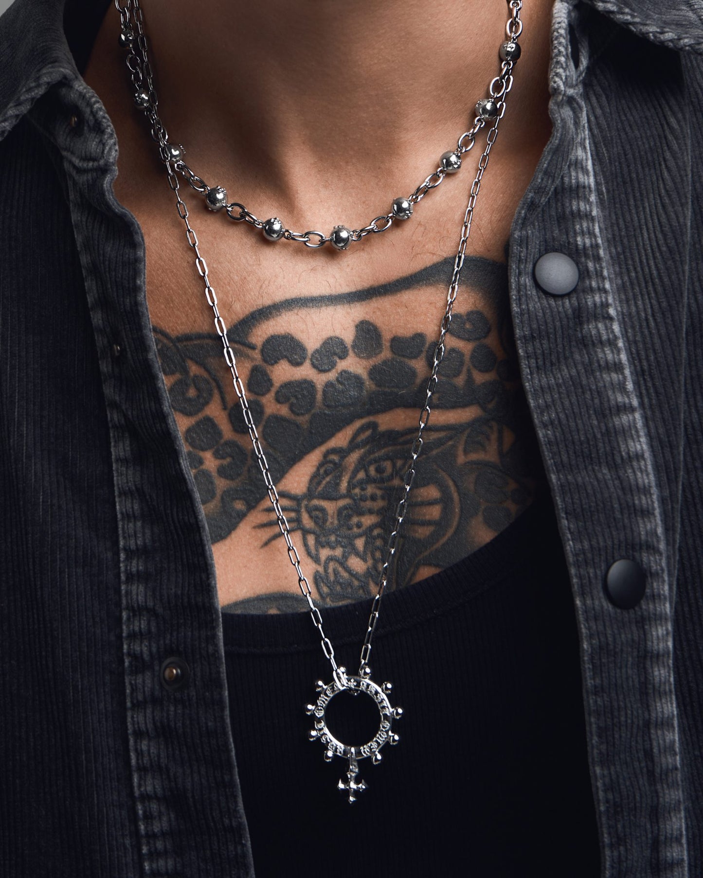 ABSIT OMEN Amulet Pendant Necklace-Pendant Necklace- Silver - - Ask & Embla