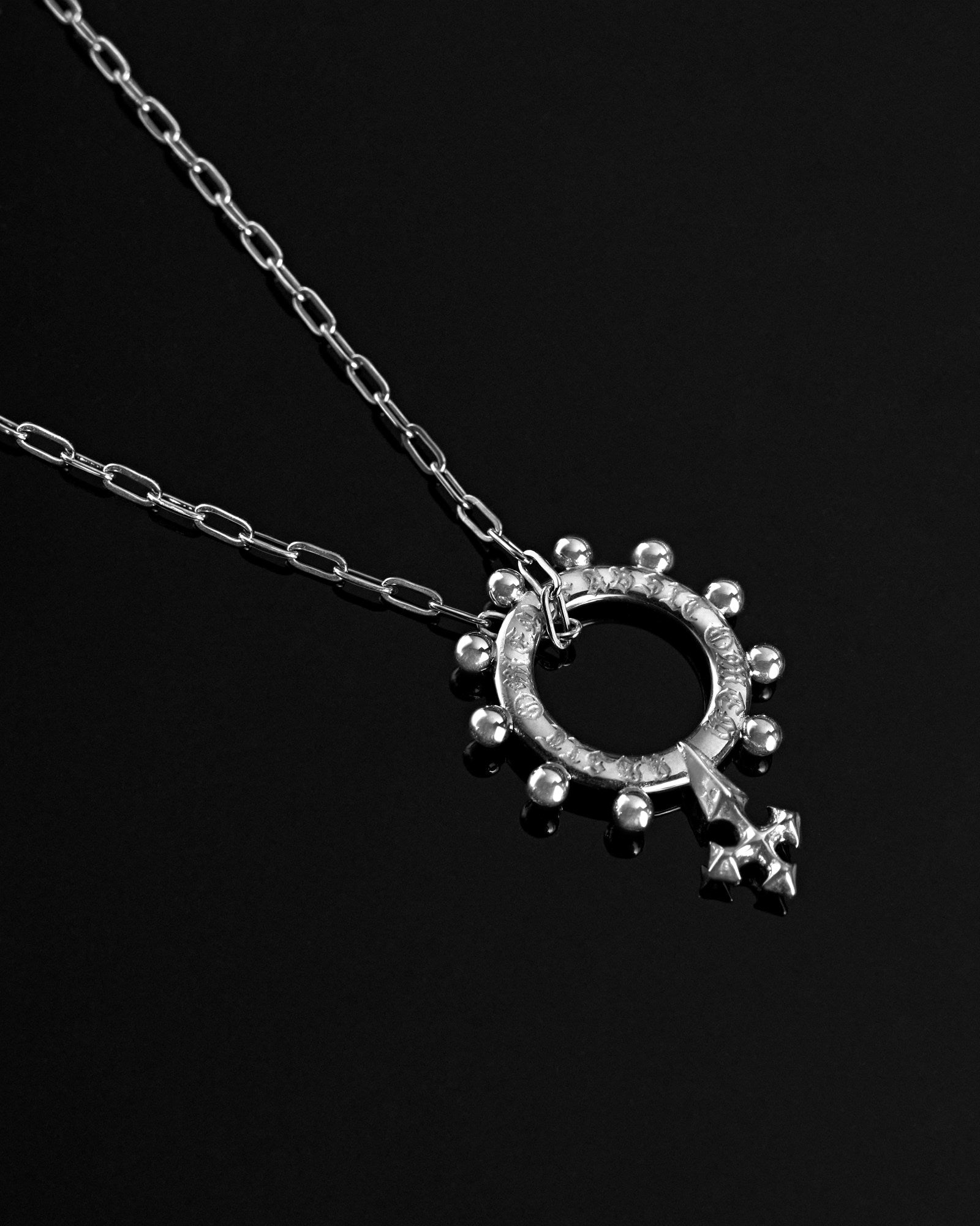 ABSIT OMEN Amulet Pendant Necklace-Pendant Necklace- Silver - - Ask & Embla