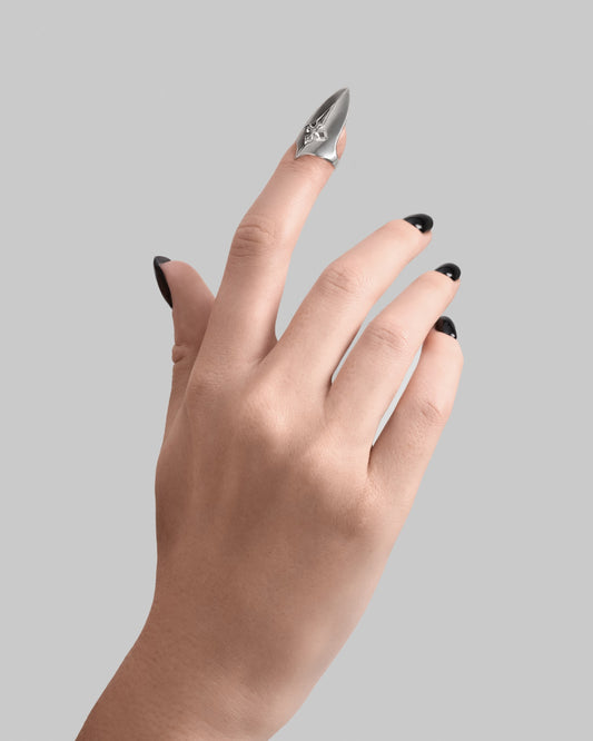 Illyria nail cap ring-Nail Rings- Silver - - Ask & Embla
