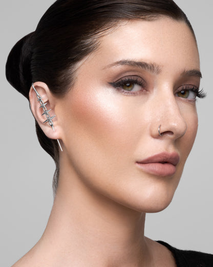 FORBIDDEN Pin Cuff Earring-Pin Cuff- Silver - Pair - Ask & Embla