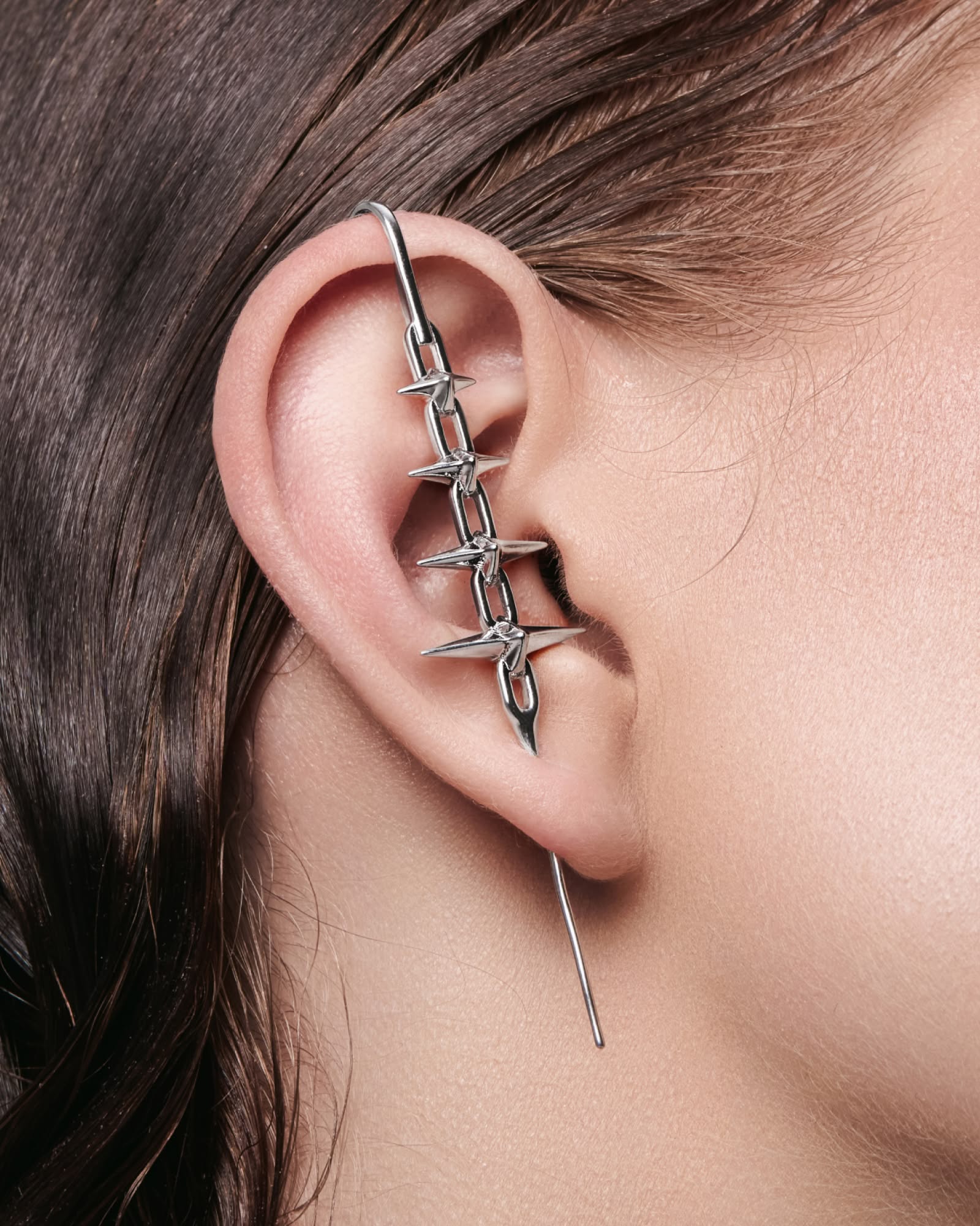 FORBIDDEN Pin Cuff Earring-Pin Cuff- Silver - Pair - Ask & Embla