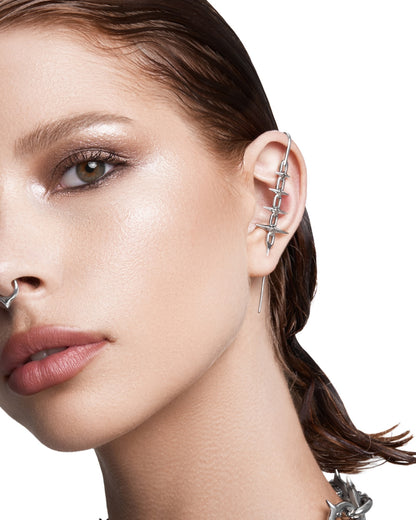 FORBIDDEN Pin Cuff Earring-Pin Cuff- Silver - Pair - Ask & Embla