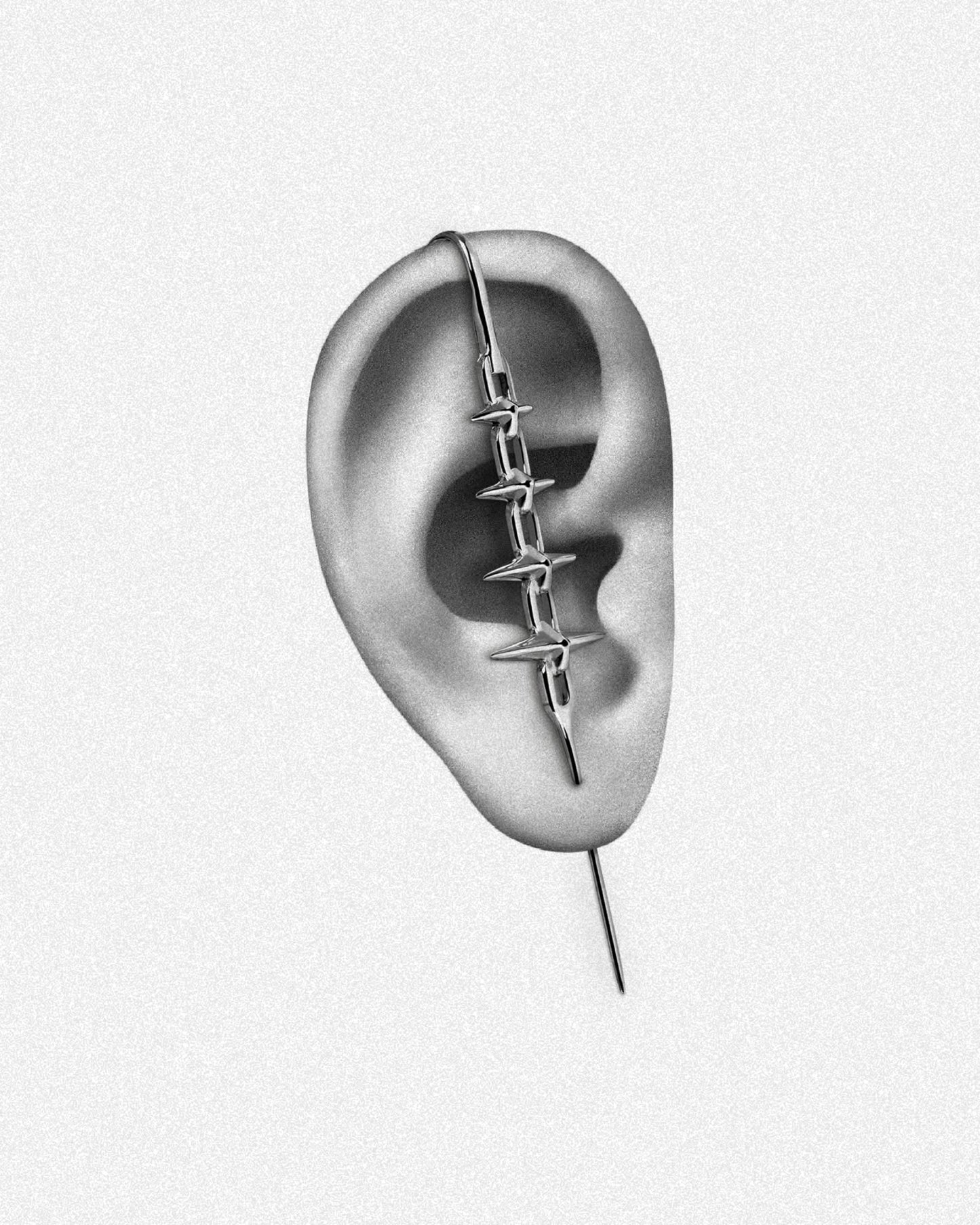 FORBIDDEN Pin Cuff Earring-Pin Cuff- Silver - Pair - Ask & Embla