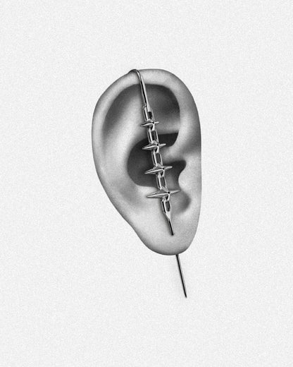 FORBIDDEN Pin Cuff Earring-Pin Cuff- Silver - Pair - Ask & Embla