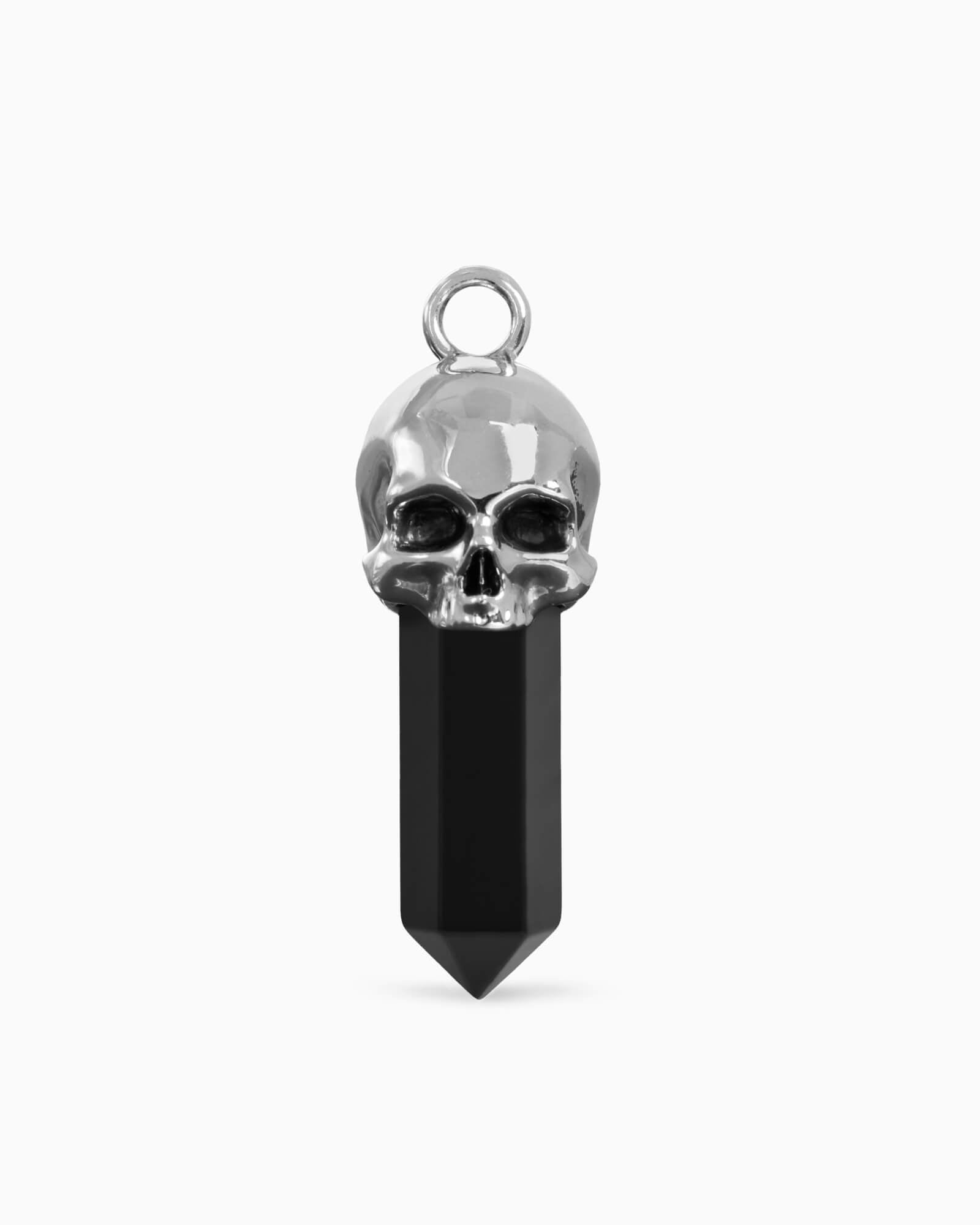 Cranium Crystal Charm-Charms- Silver - Black Onyx - Ask & Embla