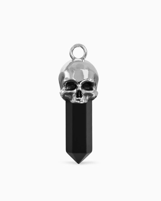 Cranium Crystal Charm-Charms- Silver - Black Onyx - Ask & Embla