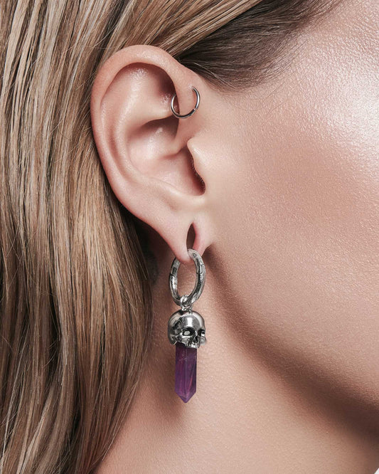 Cranium Crystal Charm-Charms- Silver - Amethyst - Ask & Embla