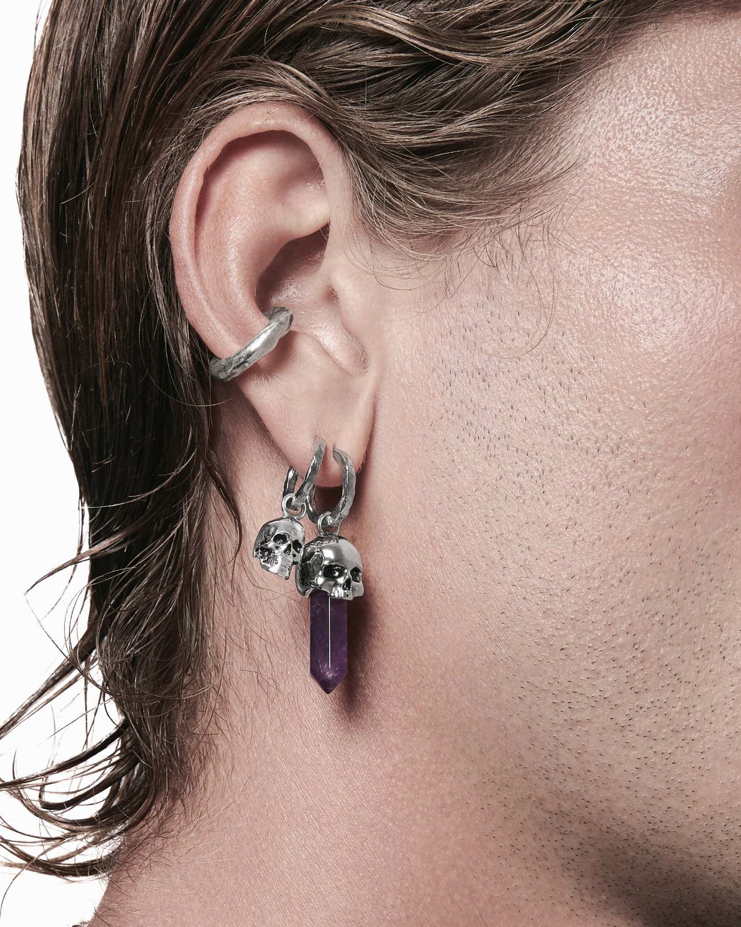 Cranium Crystal Charm-Charms- Silver - Amethyst - Ask & Embla