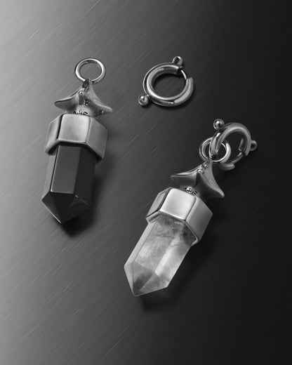 Lucid Crystal Charm-Charms- Silver - Black Onyx - Ask & Embla