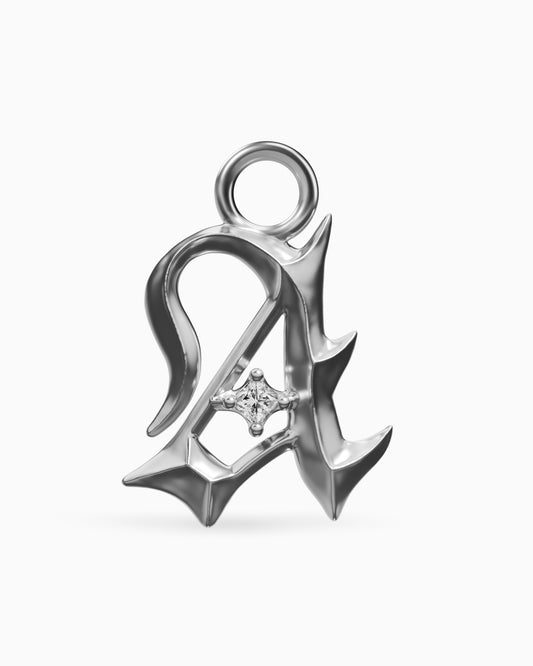 Mini Blackletter Charms - A-Charms- Silver - - Ask & Embla