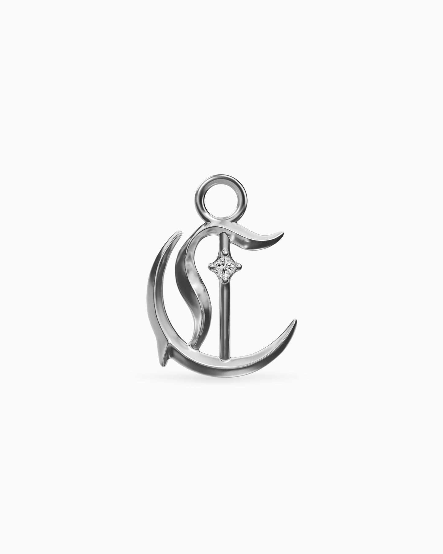 Mini Blackletter Charms - C-Charms- Silver - - Ask & Embla