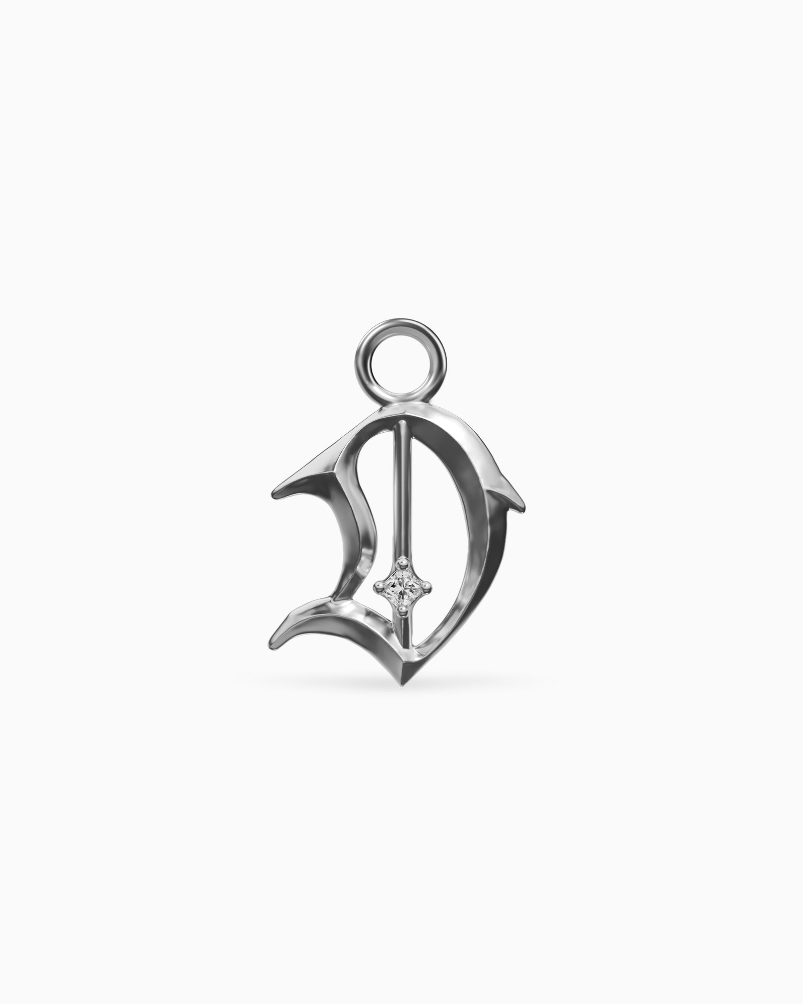 Mini Blackletter Charms - D-Charms- Silver - - Ask & Embla