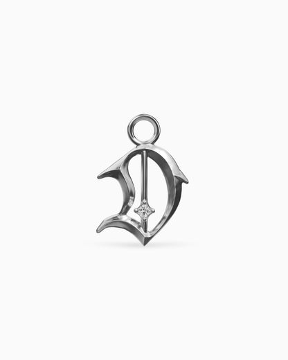 Mini Blackletter Charms - D-Charms- Silver - - Ask & Embla