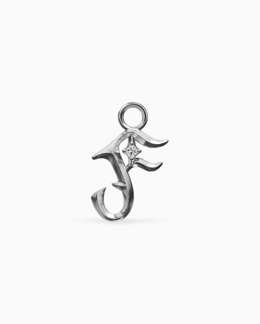 Mini Blackletter Charms - F-Charms- Silver - - Ask & Embla