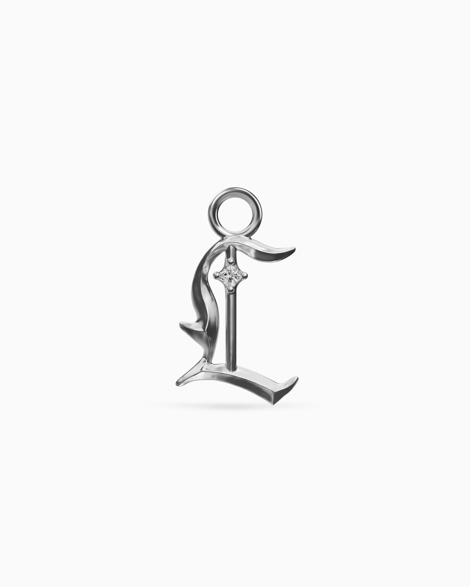 Mini Blackletter Charms - L-Charms- Silver - - Ask & Embla