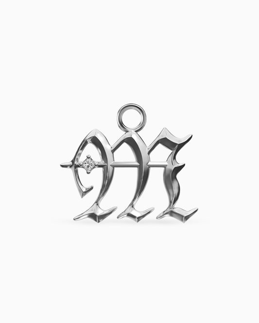 Mini Blackletter Charms - M-Charms- Silver - - Ask & Embla
