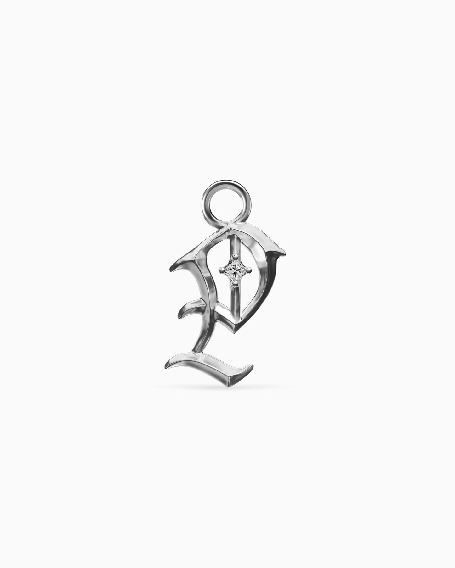 Mini Blackletter Charms - P-Charms- Silver - - Ask & Embla