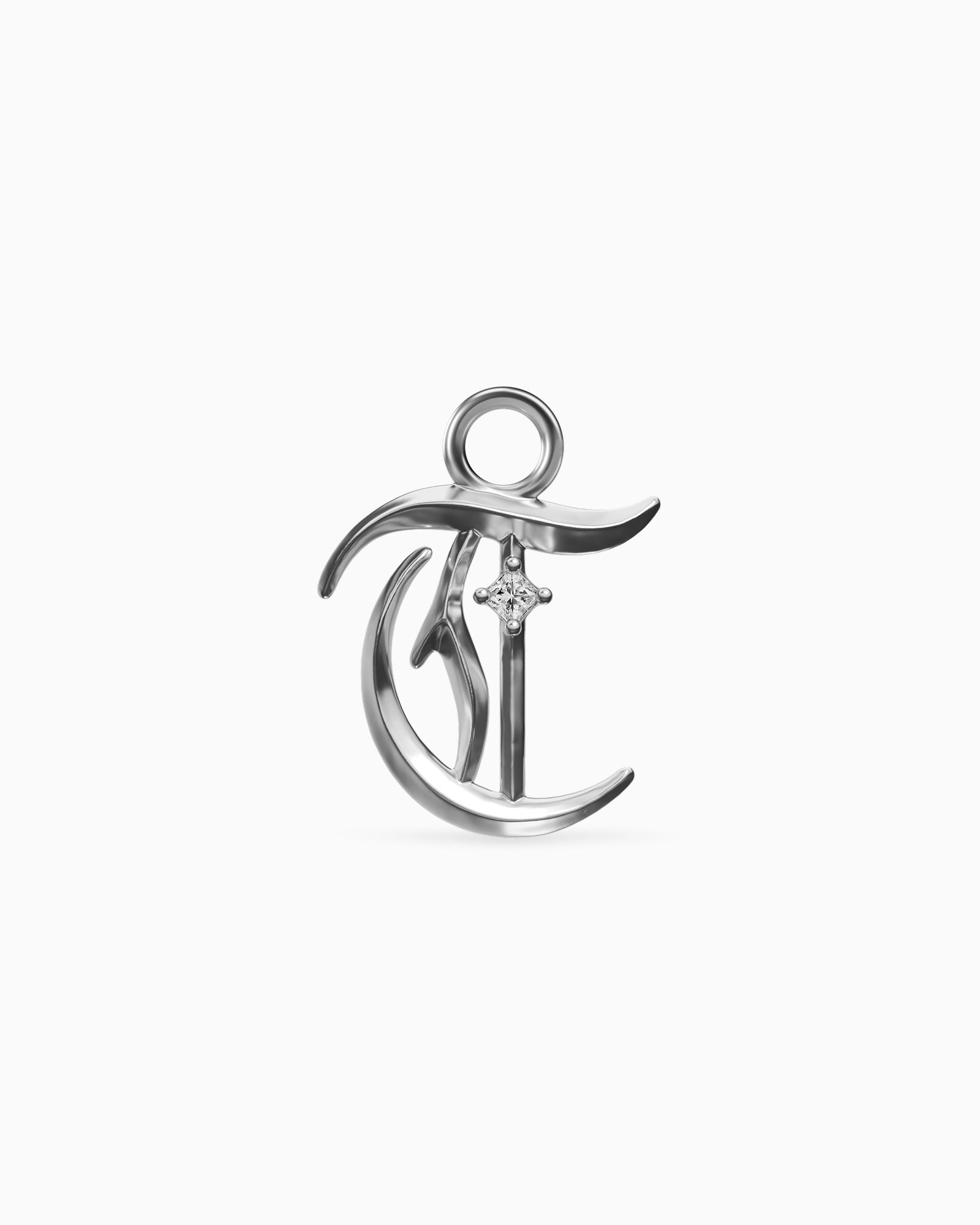 Mini Blackletter Charms - T-Charms- Silver - - Ask & Embla