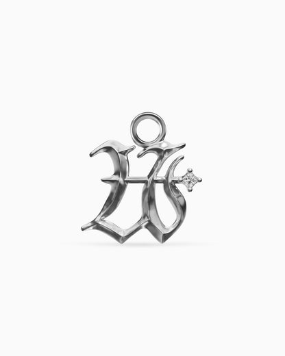 Mini Blackletter Charms - U-Charms- Silver - - Ask & Embla