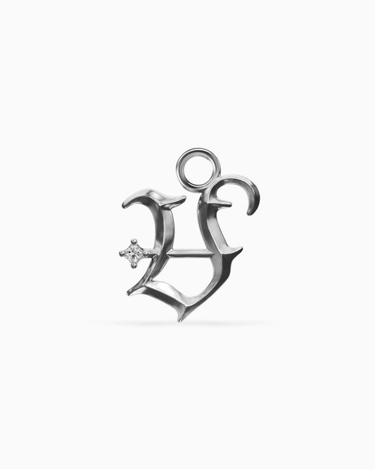 Mini Blackletter Charms - V-Charms- Silver - - Ask & Embla