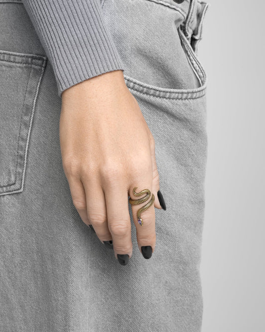 Sorcerer Serpent Ring-Rings- US 4 - Silver - Ask & Embla