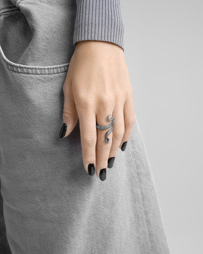 Sorcerer Serpent Ring-Rings- US 4 - Silver - Ask & Embla