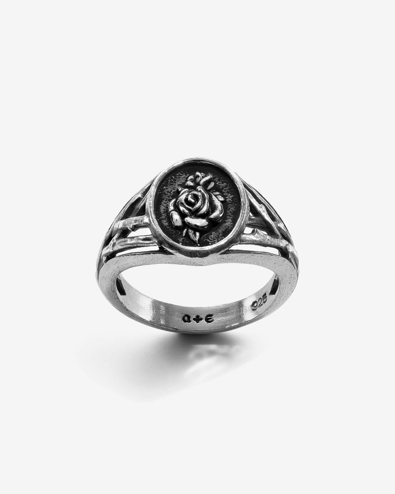 Buy quality Silver 925 rose meena rare design ring sr925-48 in Ahmedabad