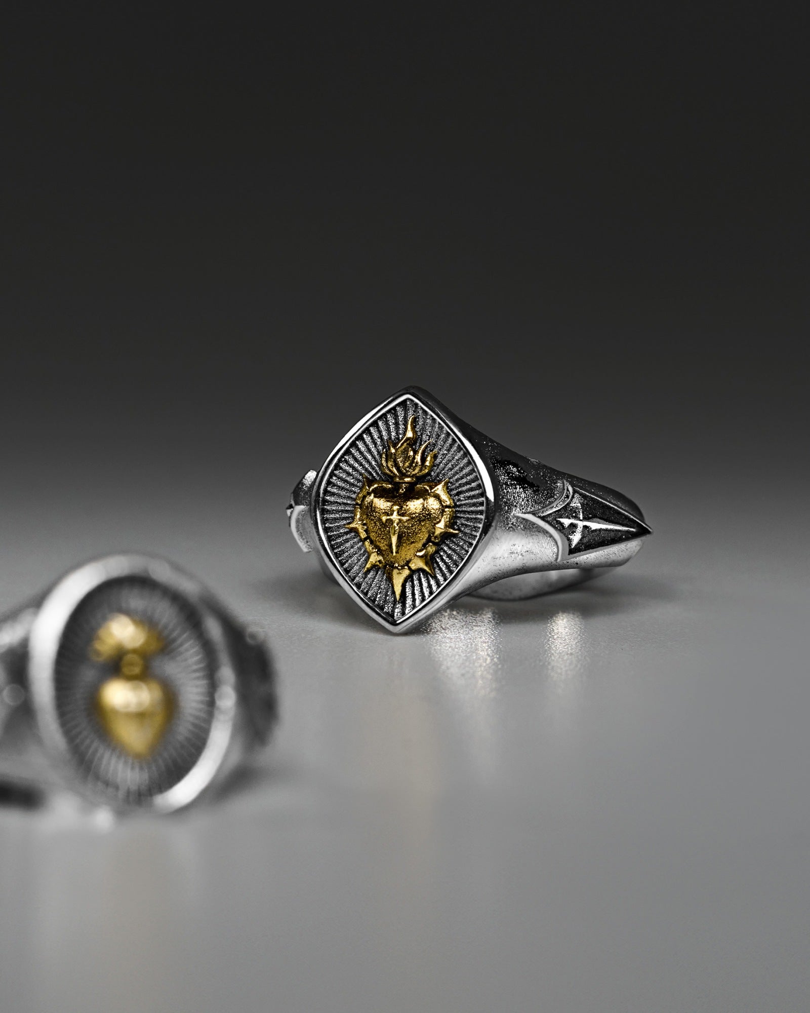 THE SACRILEGE Ring-Rings- Two-toned (Silver Base) - US4 - Ask & Embla