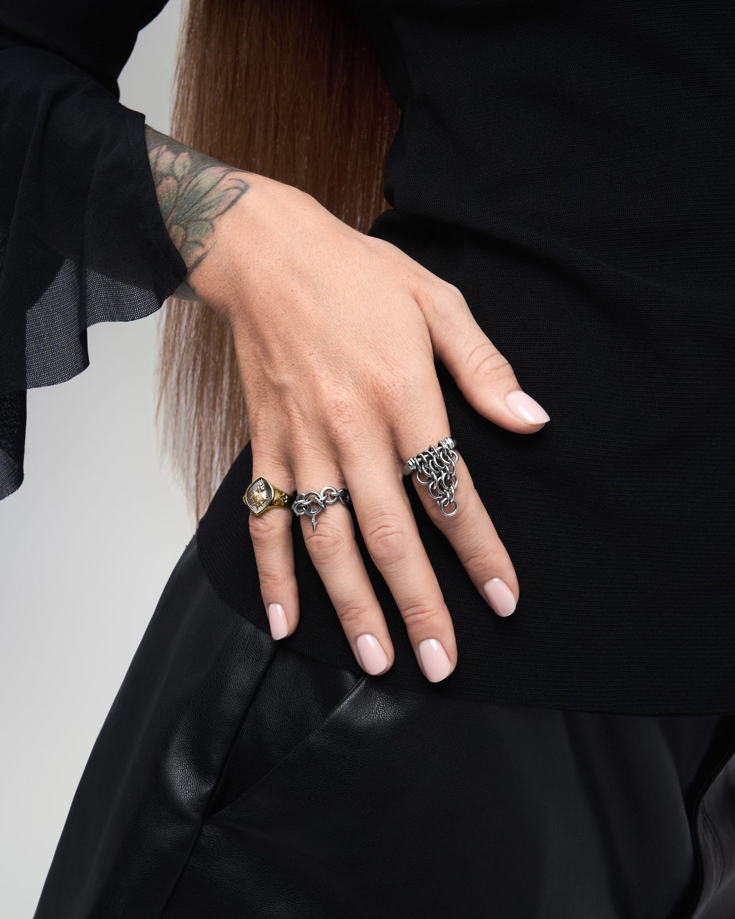 GNOSTIC BYZANTINE Ring-Rings- Silver - US5 - Ask & Embla