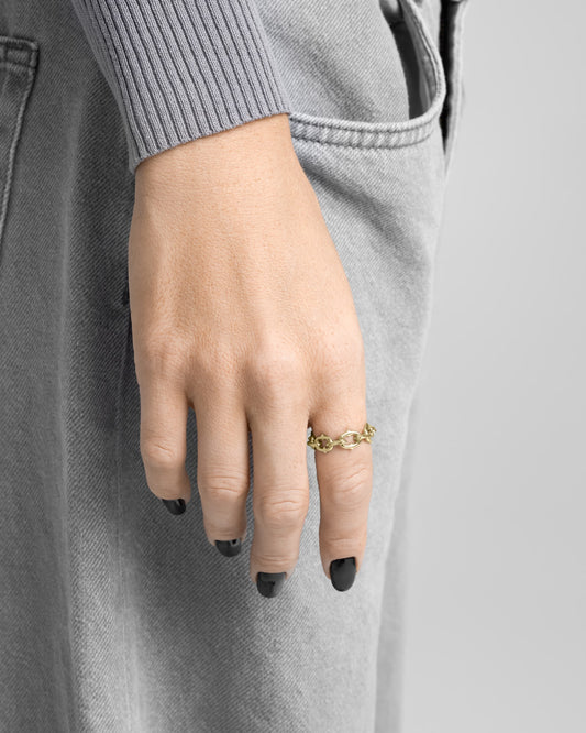 UNHOLY GRAIL Chain Ring-Rings- Gold - US4 - Ask & Embla