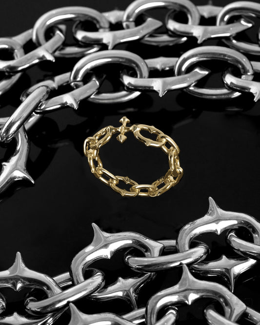 UNHOLY GRAIL Chain Ring-Rings- Gold - US4 - Ask & Embla
