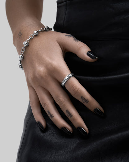 ABSIT OMEN Amulet Ring-Rings- Silver - US5 - Ask & Embla