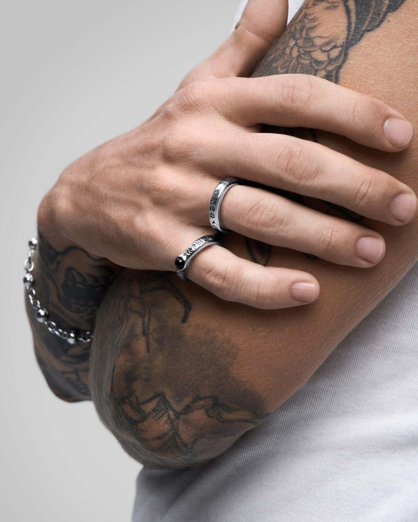 ABSIT OMEN Amulet Ring-Rings- Silver - US5 - Ask & Embla