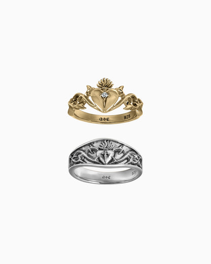 The Sacrament Claddagh Ring and The Sacrament Claddagh Band Ring-Rings- - - Ask & Embla