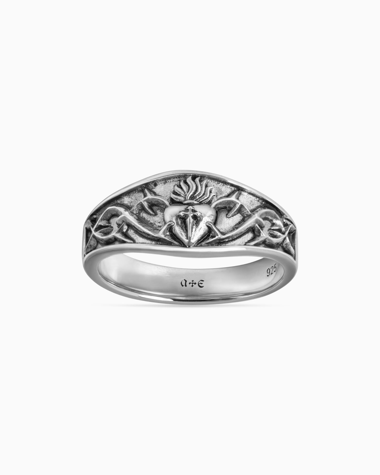 The Sacrament Claddagh Band Ring-Rings- Silver - US6 - Ask & Embla