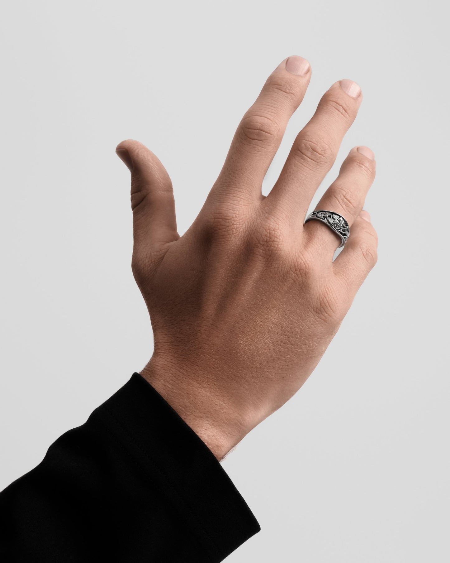 The Sacrament Claddagh Band Ring-Rings- Silver - US6 - Ask & Embla