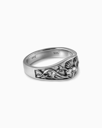 The Sacrament Claddagh Band Ring-Rings- Silver - US6 - Ask & Embla
