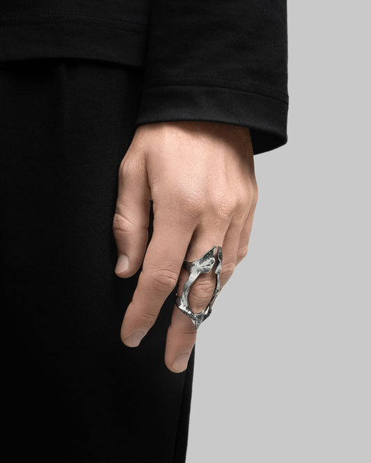 Vertebrae nail ring and Vertebrae armour ring bundle-Rings- - - Ask & Embla