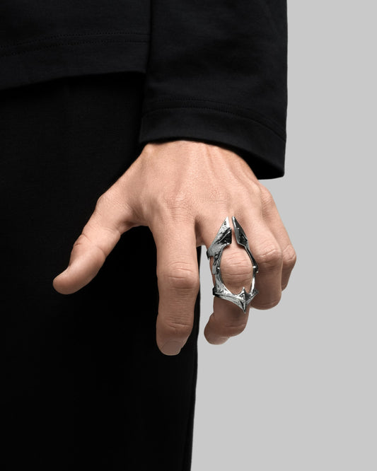 Vertebrae nail ring and Vertebrae armour ring bundle-Rings- - - Ask & Embla