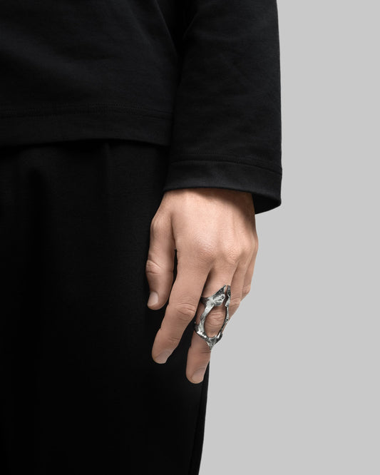 Vertebrae armour ring-Rings- Silver - US6 - Ask & Embla