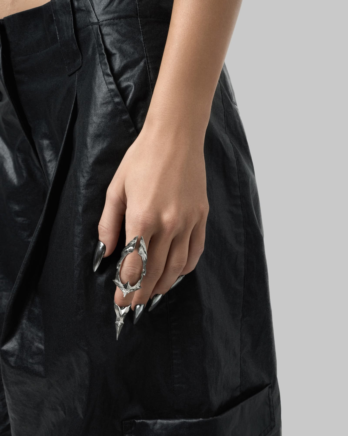 Vertebrae nail ring and Vertebrae armour ring bundle-Rings- - - Ask & Embla