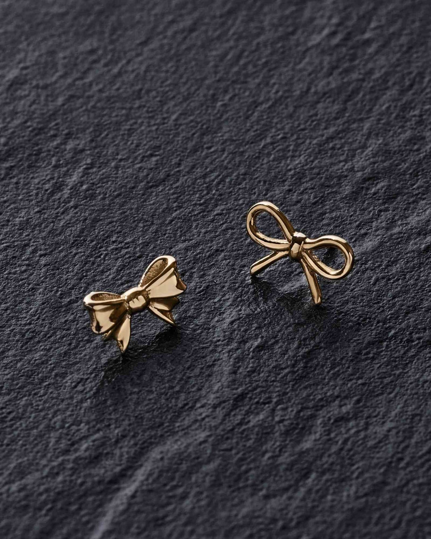 14K Gold with CZs Tiny Bow Screw Back Earrings – Olly-Olly
